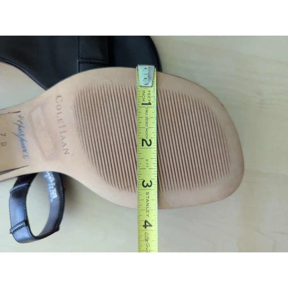 Vintage Cole Haan 90s Minimalisim Vtg‎ Black Leather Sandal Square w/ box